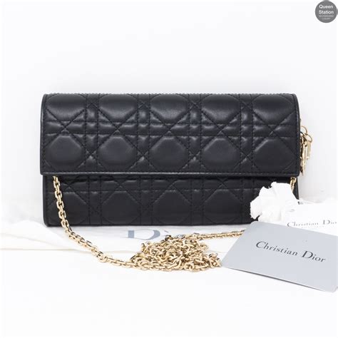 lady dior wallet chain|authentic Dior monogram wallet.